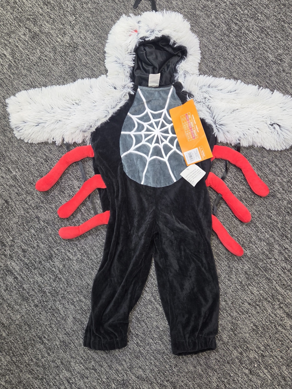 Target Kids Black, Gray & Red Spider Plush Halloween Costume 18-24 Month - Picture 2 of 7